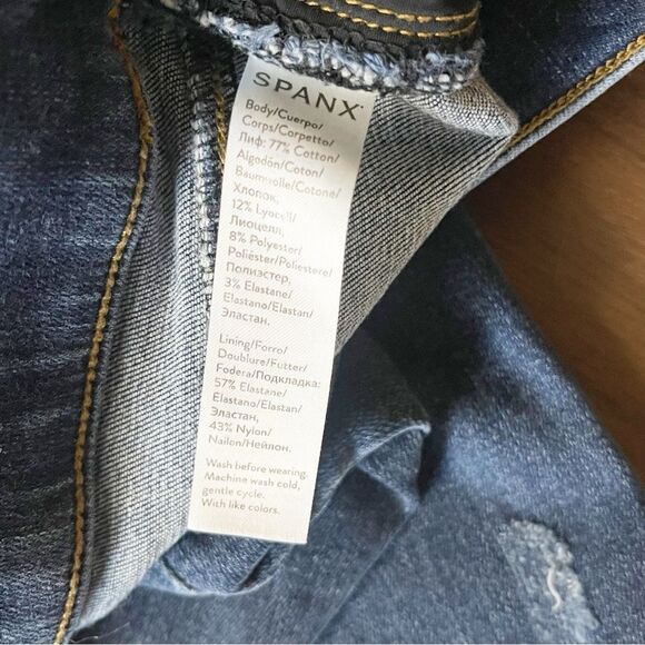 SPANX Distressed Ankle Skinny Jeans in Medium Wash M - Picture 6 of 7